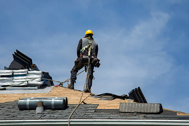 Professional Gutter Installation technician working in Cassopolis, MI